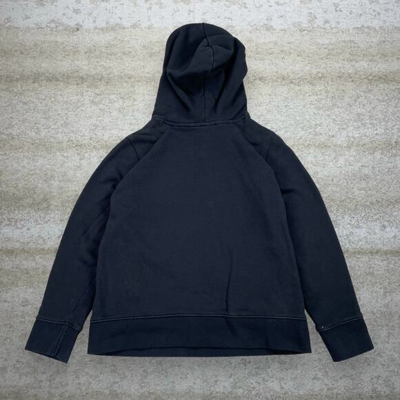 Vintage Y2K Adidas Hoodie Women S Jet Black Cotton Large White Trefoil Logo - Picture 2 of 3